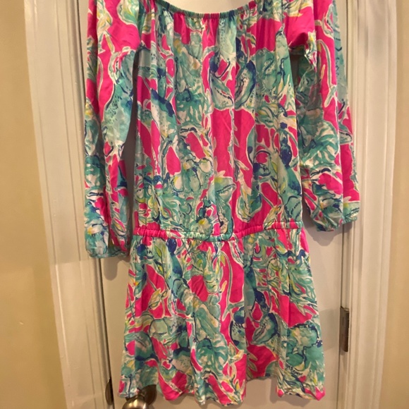 Lilly Pulitzer Lana Romper Razberry Lobsters in Love. Size S. - Picture 1 of 3